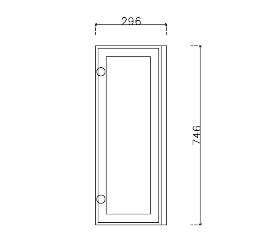 หน้าบาน เฟรมอะลูมิเนียม กระจกเงา ขนาด 300*750 มม.