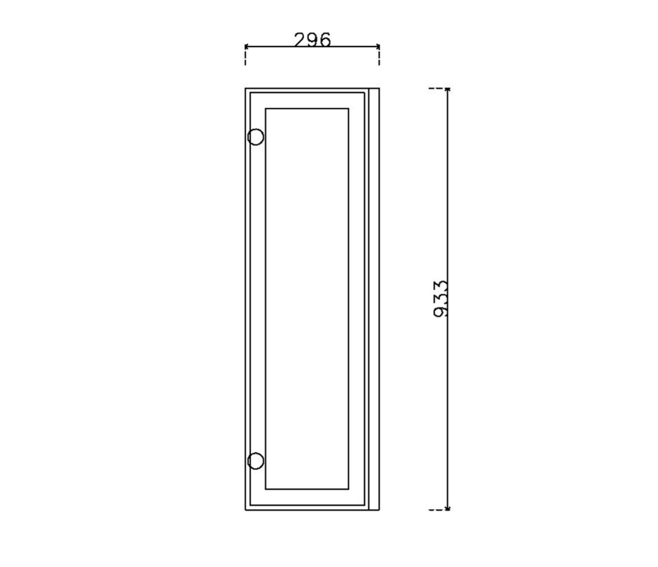 หน้าบาน เฟรมโรสโกล กระจกใส ขนาด 300*937 มม.