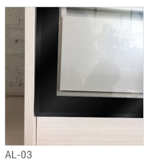 หน้าบาน เฟรมดำ กระจกเงา ขนาด 400*937 มม.
