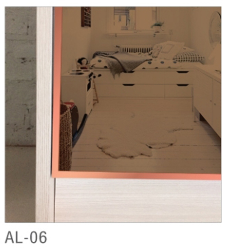 หน้าบาน เฟรมโรสโกล กระจกเงาชาทอง ขนาด 500*1125 มม.