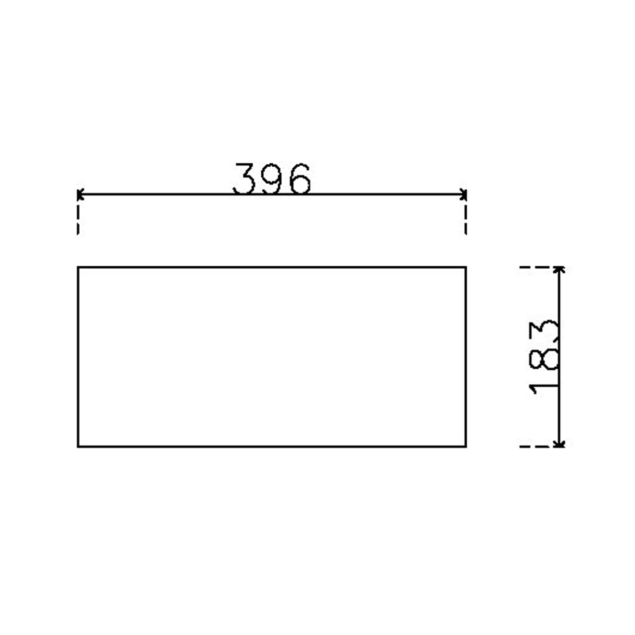 หน้าบาน PVC บานเรียบ สีขาว ขนาด 400*187 มม.