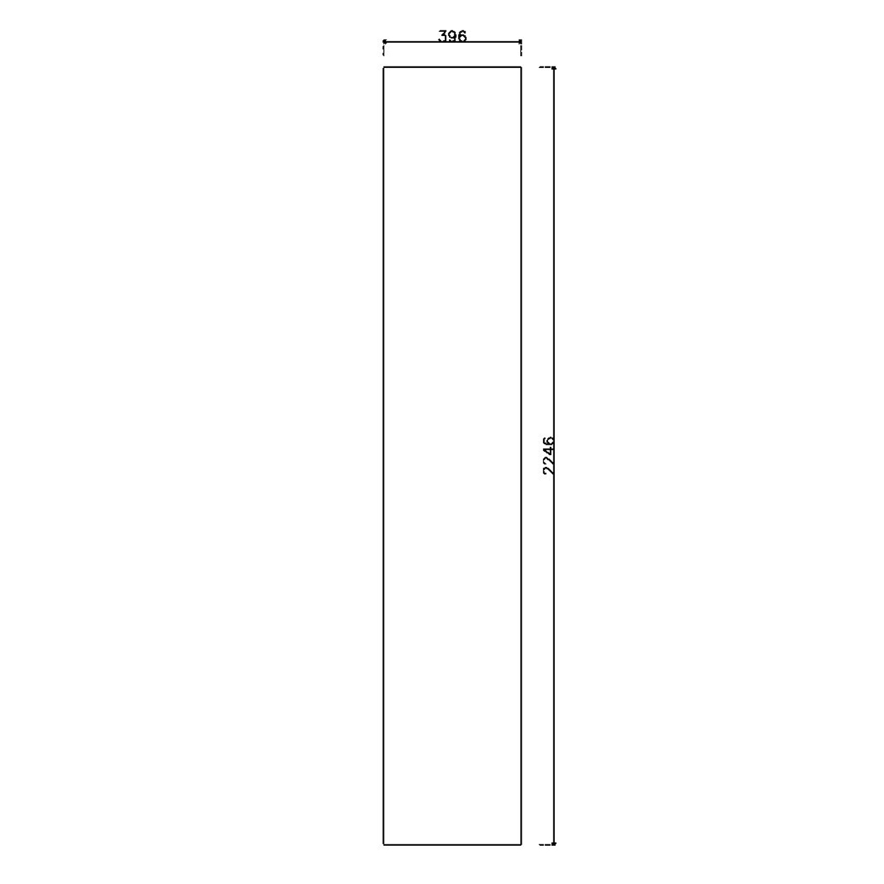 หน้าบาน PVC บานเรียบ สีขาว ขนาด 400*2250 มม.