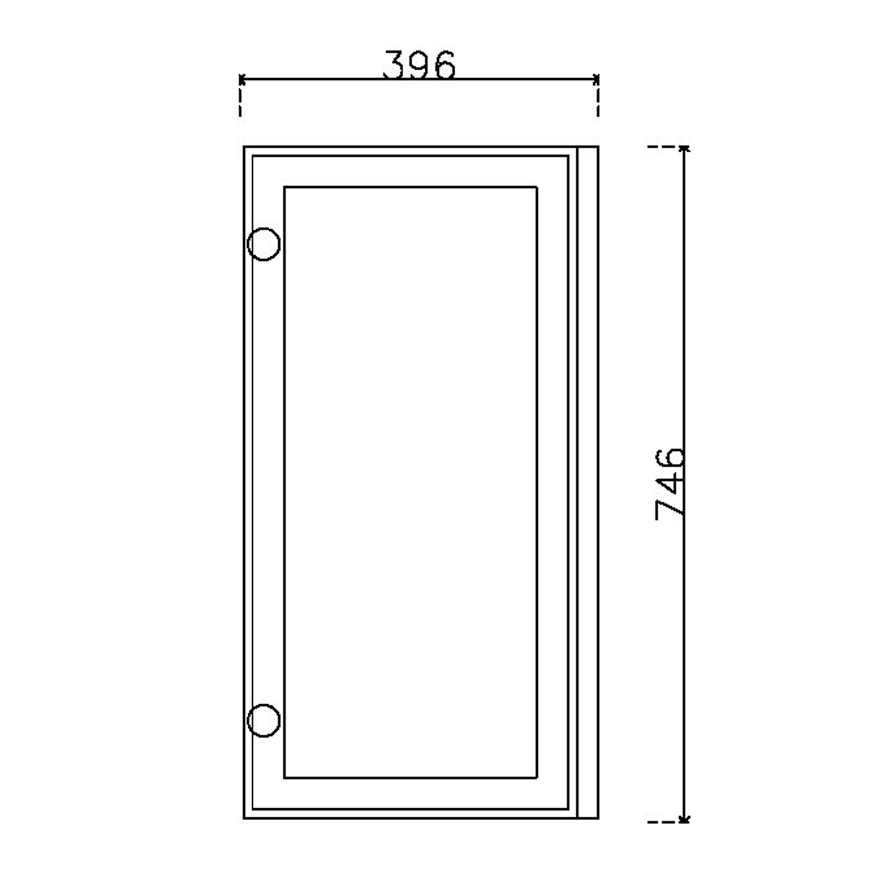หน้าบาน เฟรมดำ กระจกเงา ขนาด 400*750 มม.