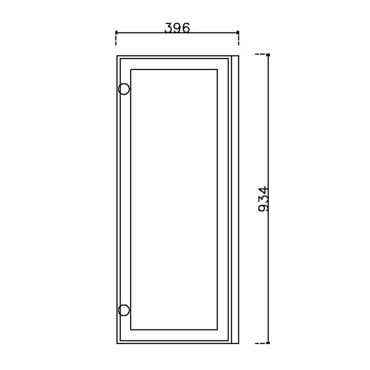 หน้าบาน เฟรมอะลูมิเนียม กระจกเงา ขนาด 400*937 มม.