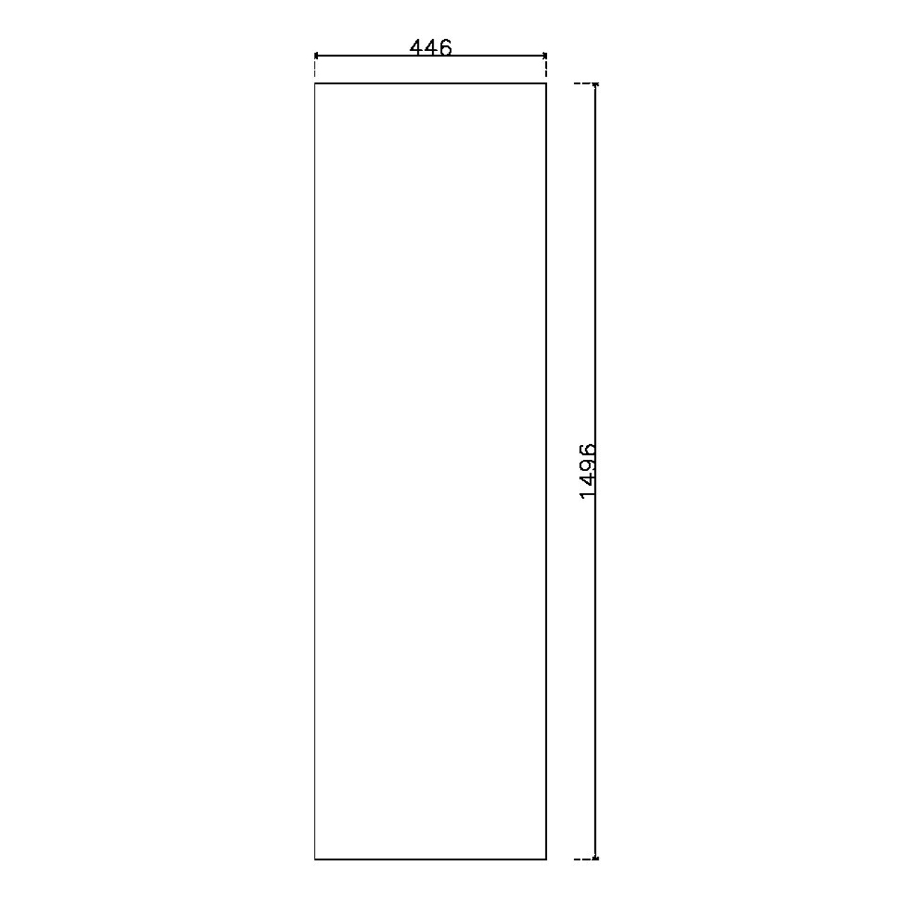 หน้าบาน PVC บานเรียบ สีขาว ขนาด 450*1500 มม.