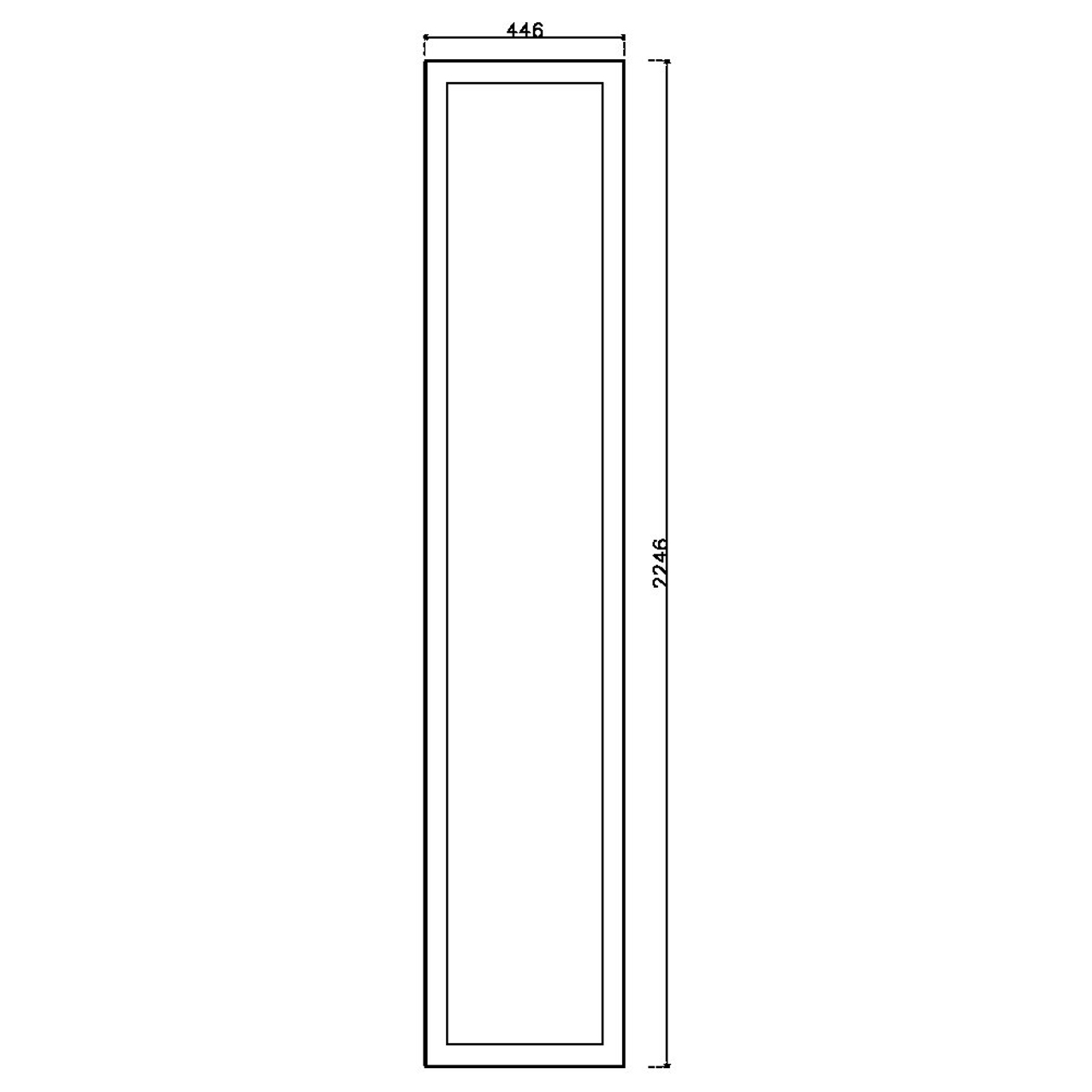 หน้าบาน PVC บานยกขอบ Stack สีน้ำเงิน ขนาด 450*2250 มม.
