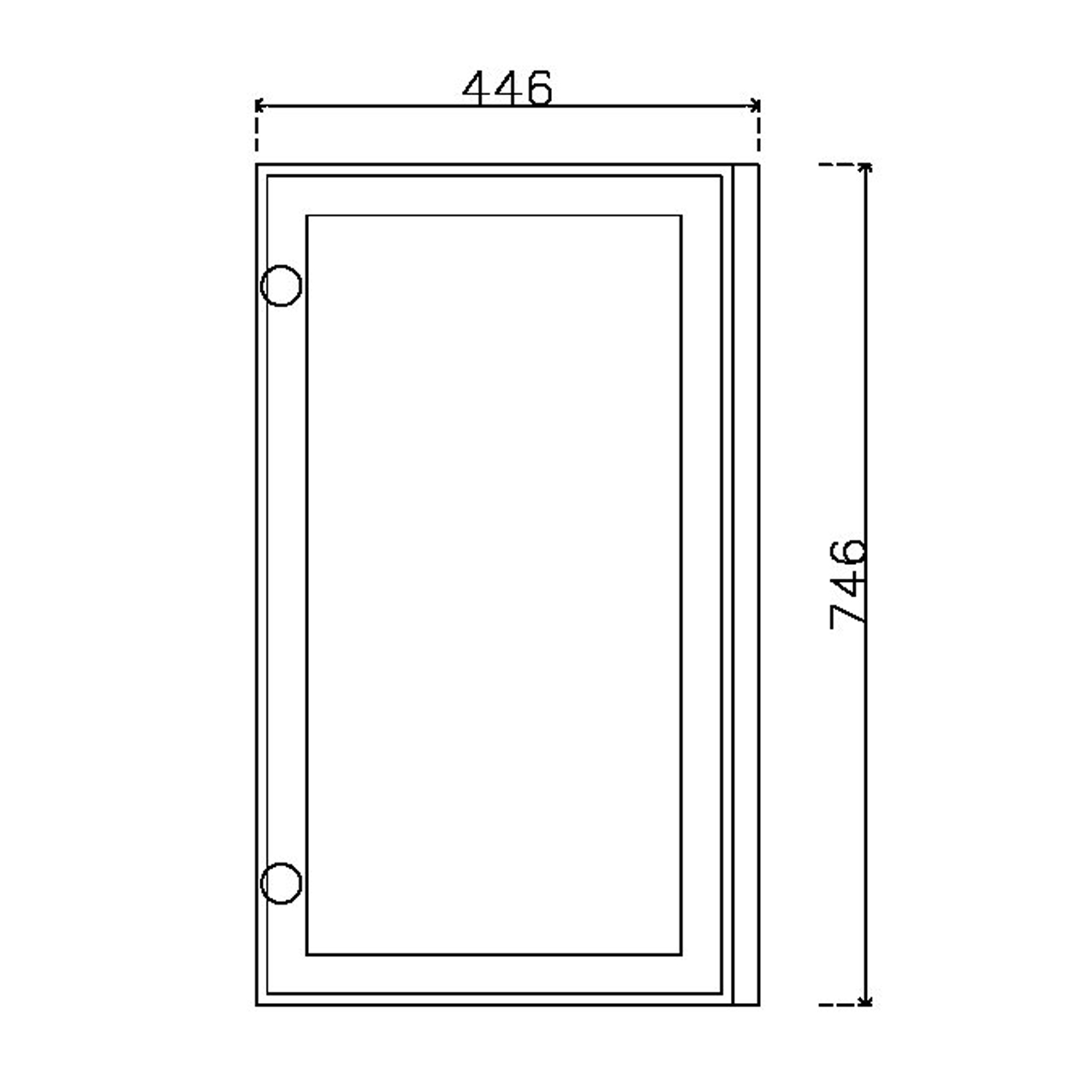 หน้าบาน เฟรมโรสโกล กระจกใส ขนาด 450*750 มม.