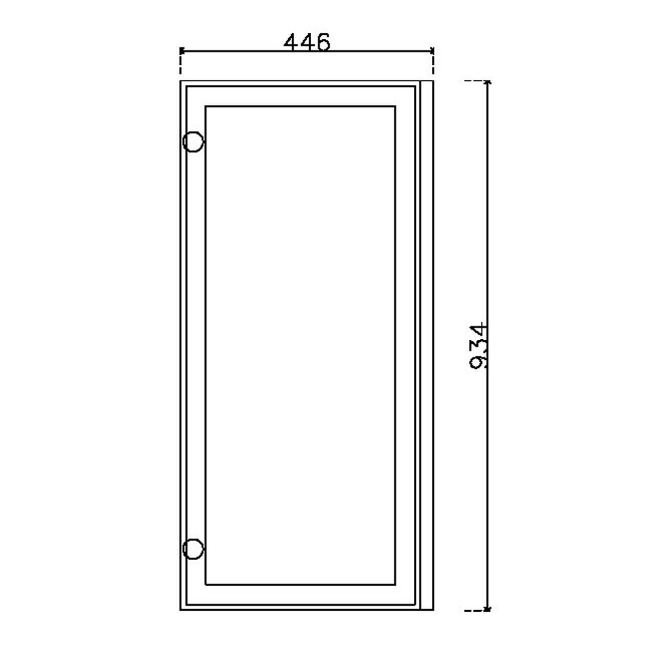 หน้าบาน เฟรมอะลูมิเนียม กระจกเงา ขนาด 450*937 มม.