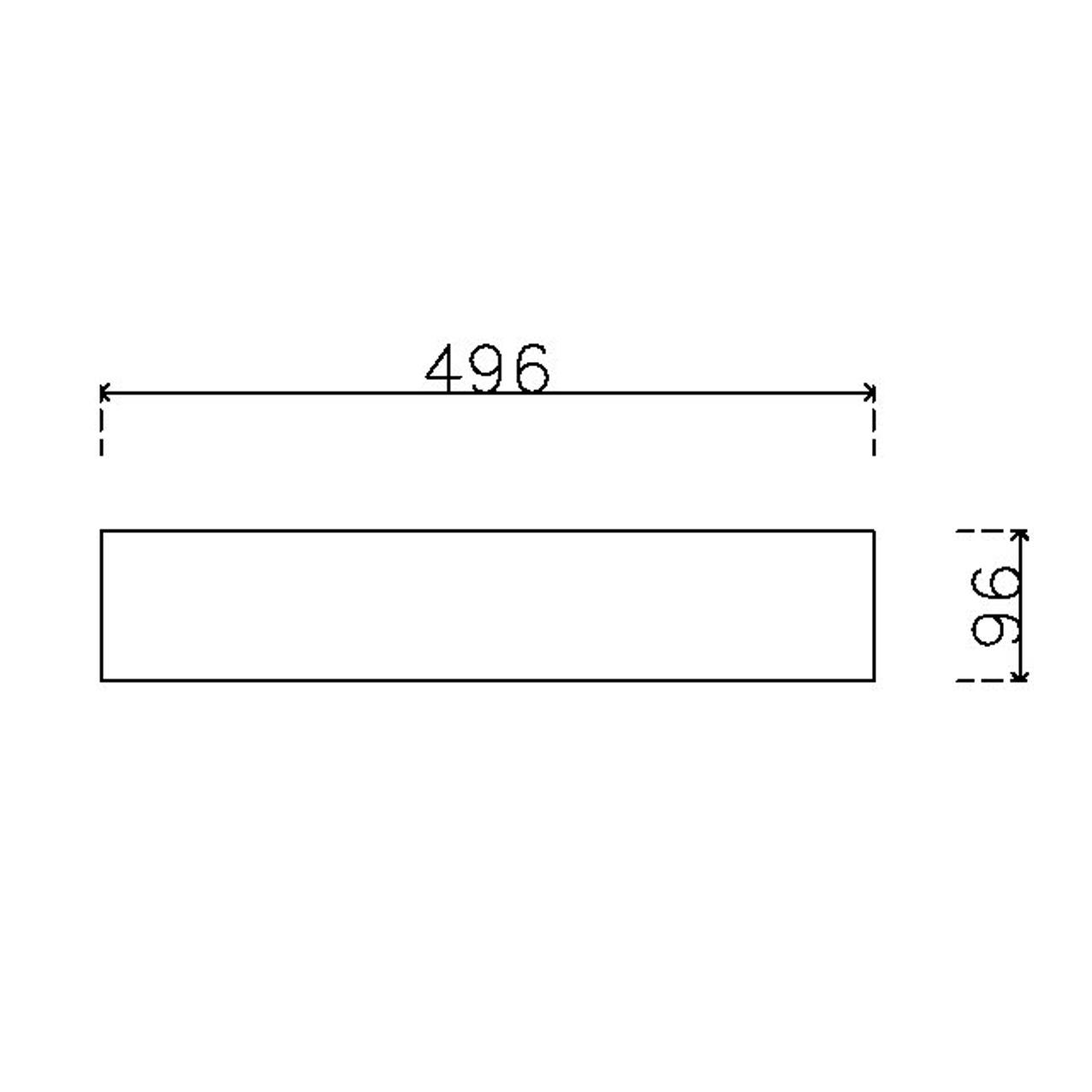หน้าบาน PVC บานเรียบ สีขาว ขนาด 500*100 มม.