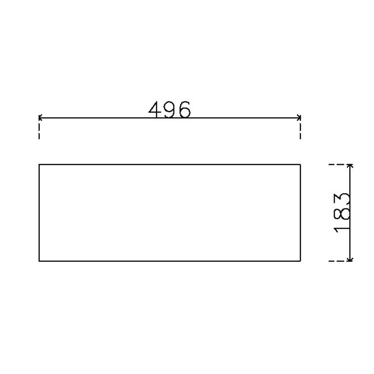 หน้าบาน PVC บานเรียบ สีขาว ขนาด 500*187 มม.
