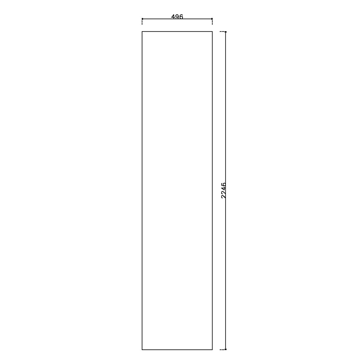 หน้าบาน PVC บานเรียบ สีขาว ขนาด 500*2250 มม.
