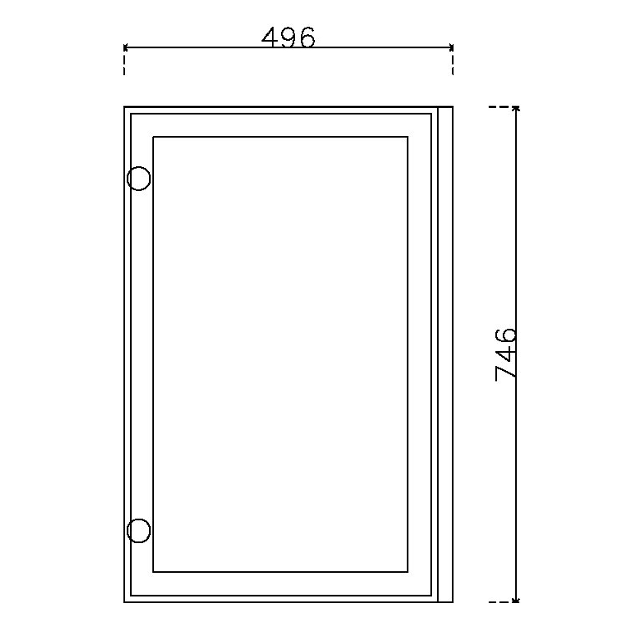 หน้าบาน เฟรมอะลูมิเนียม กระจกเงา ขนาด 500*750 มม.