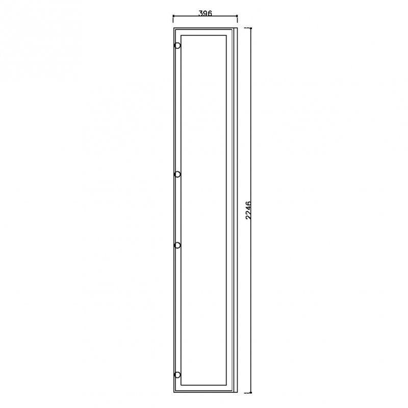หน้าบาน เฟรมโรสโกล กระจกใส ขนาด 400*2250 มม.