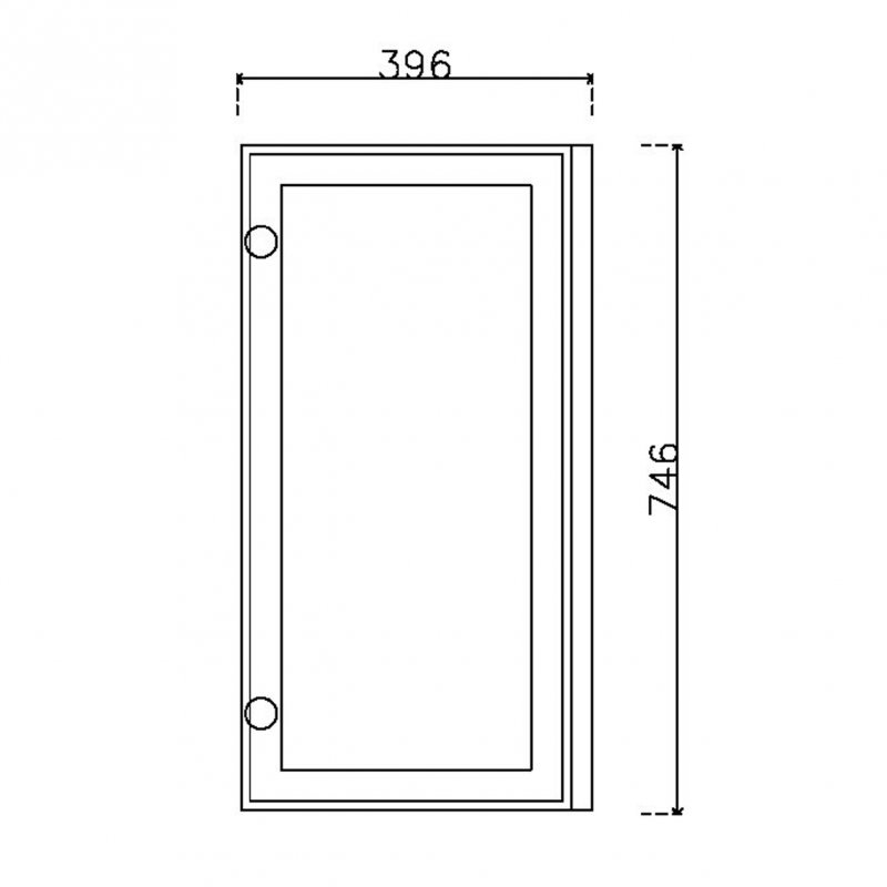 หน้าบาน เฟรมโรสโกล กระจกใส ขนาด 400*750 มม.