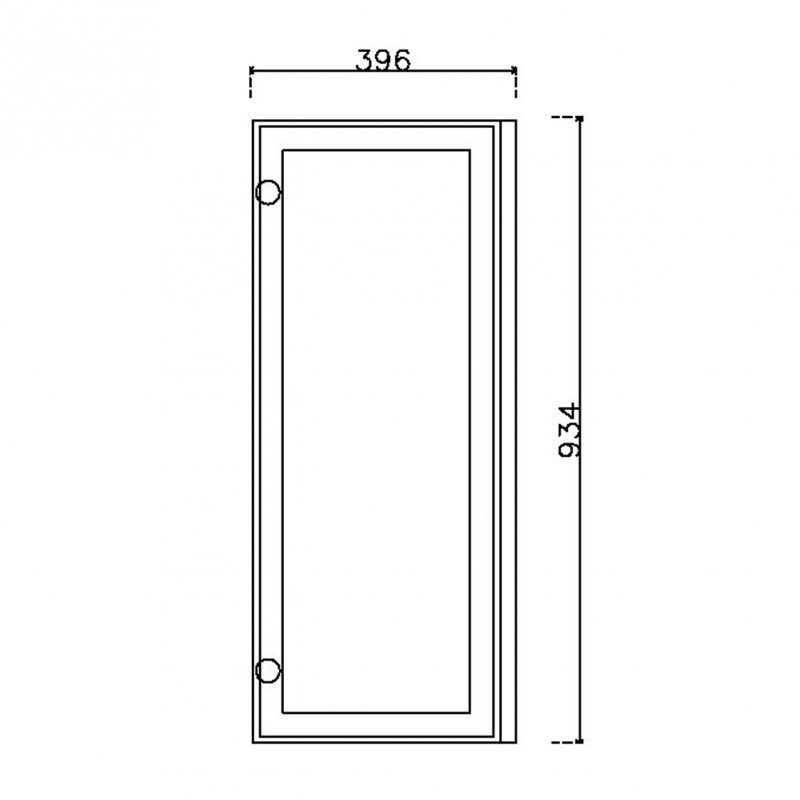 หน้าบาน เฟรมอะลูมิเนียม กระจกเงา ขนาด 400*937 มม.