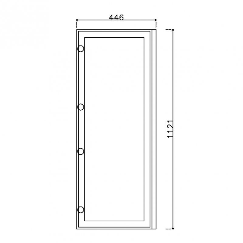 หน้าบาน เฟรมโรสโกล กระจกเงาชาทอง ขนาด 450*1125 มม.