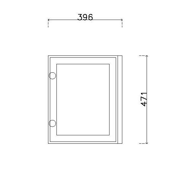 หน้าบาน เฟรมอะลูมิเนียม กระจกเงา ขนาด 400*475 มม.