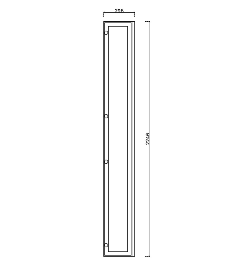 หน้าบาน เฟรมโรสโกล กระจกเงา ขนาด 300*2250 มม.