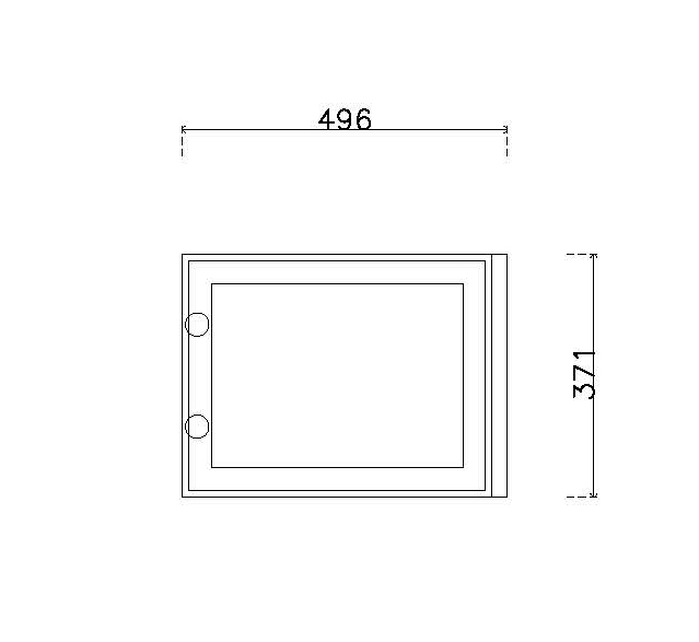 หน้าบาน เฟรมอะลูมิเนียม กระจกเงา ขนาด 500*375 มม.