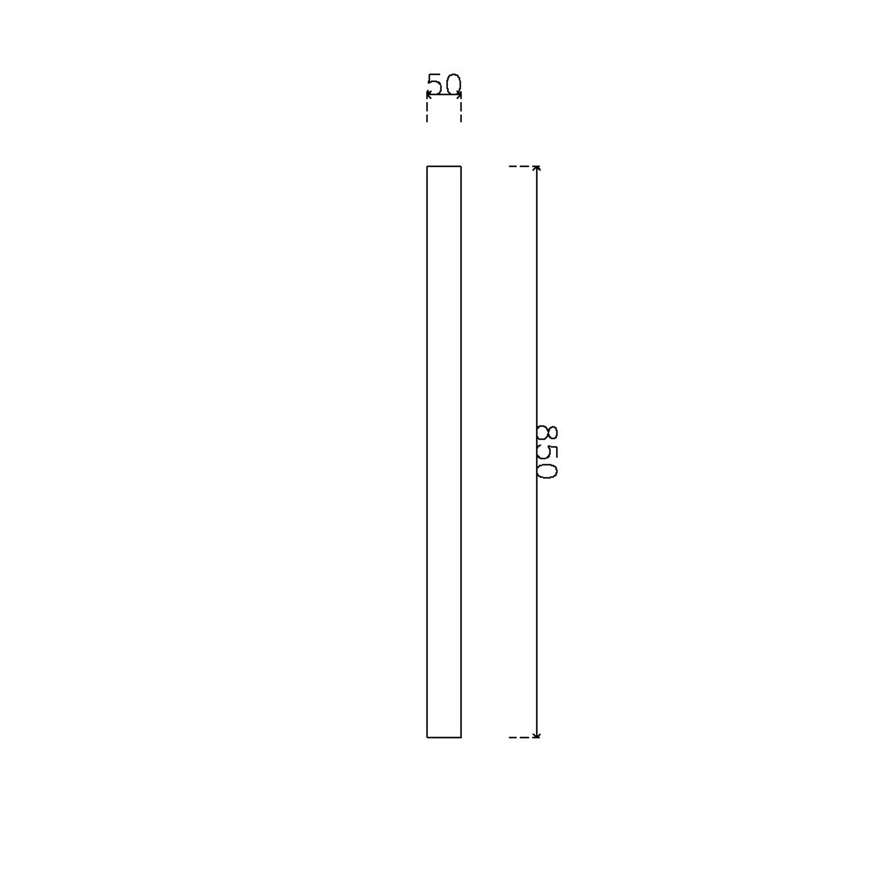 Cover PVC ขนาด 50*850 มม. สีขาวบานเรียบ
