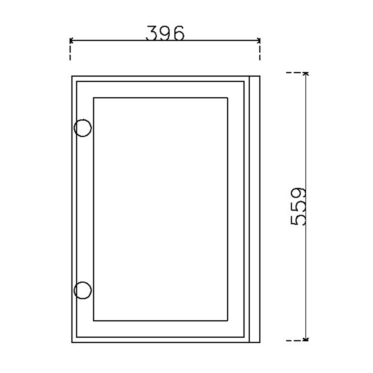 หน้าบาน เฟรมโรสโกล กระจกใส ขนาด 400*562 มม.