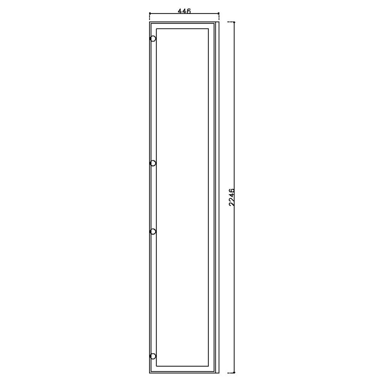 หน้าบาน เฟรมโรสโกล กระจกเงา ขนาด 450*2250 มม.