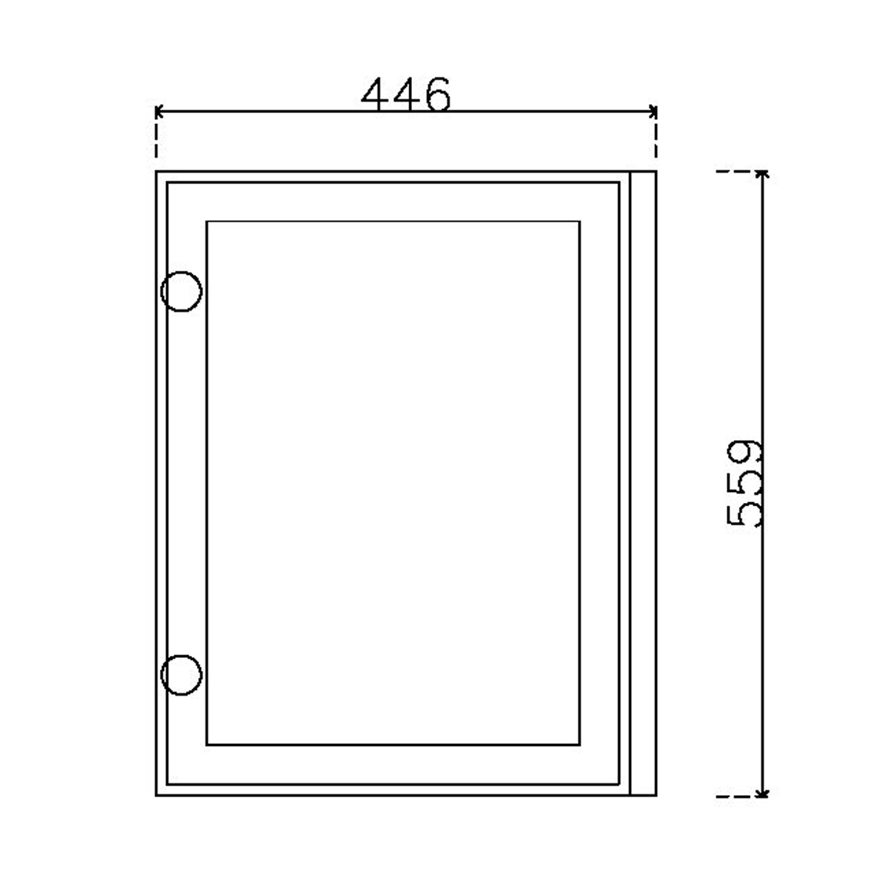 หน้าบาน เฟรมโรสโกล กระจกเงา ขนาด 450*562 มม.