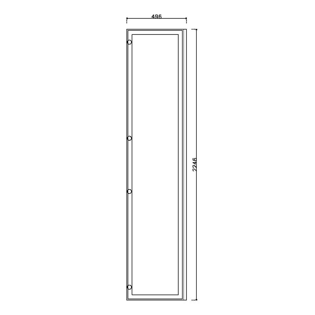 หน้าบาน เฟรมโรสโกล กระจกเงา ขนาด 500*2250 มม.