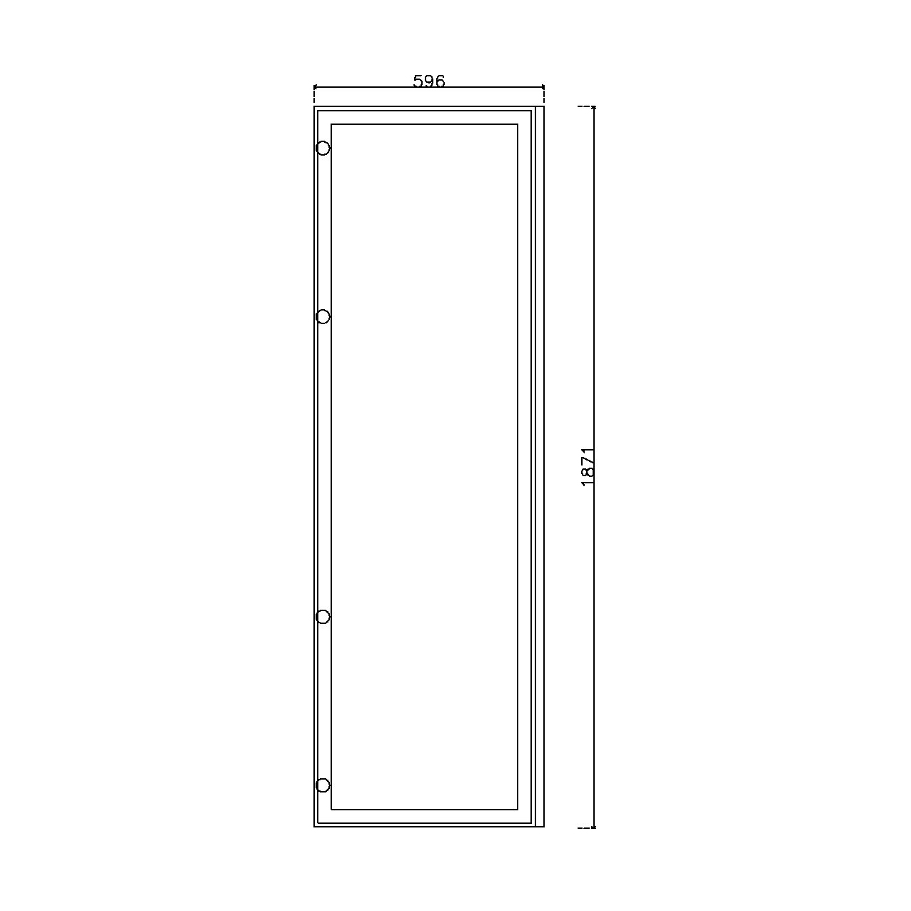 หน้าบาน เฟรมโรสโกล กระจกเงา ขนาด 600*1875 มม.