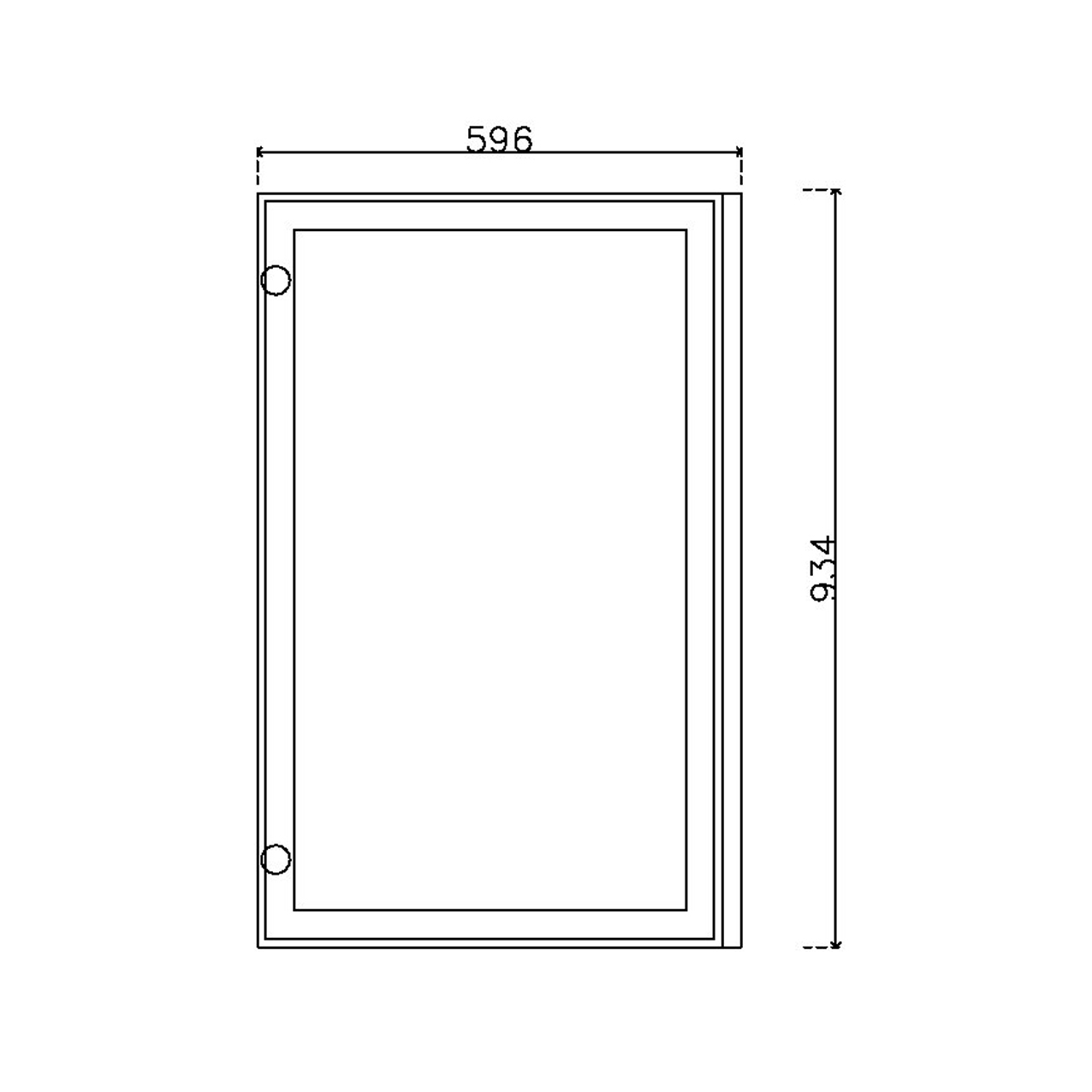หน้าบาน เฟรมโรสโกล กระจกเงา ขนาด 600*937 มม.