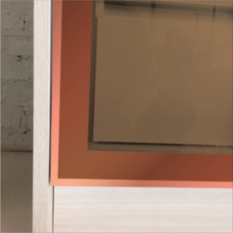 หน้าบาน เฟรมโรสโกล กระจกใสชาทอง ขนาด 300*475 มม.