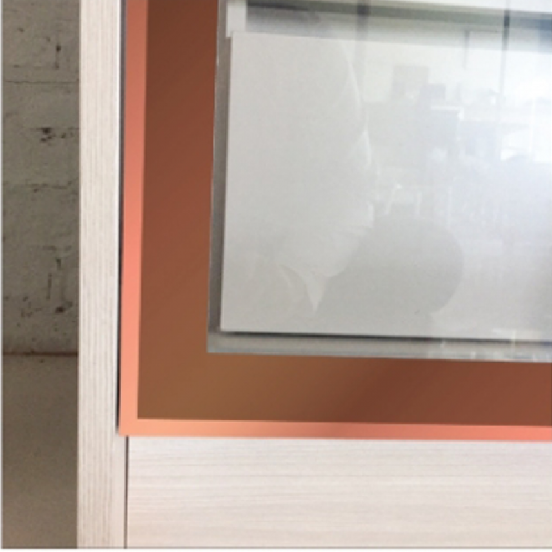 หน้าบาน เฟรมโรสโกล กระจกใส ขนาด 600*1875 มม.