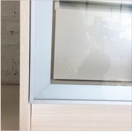 หน้าบาน เฟรมอะลูมิเนียม กระจกใส ขนาด 600*475 มม.