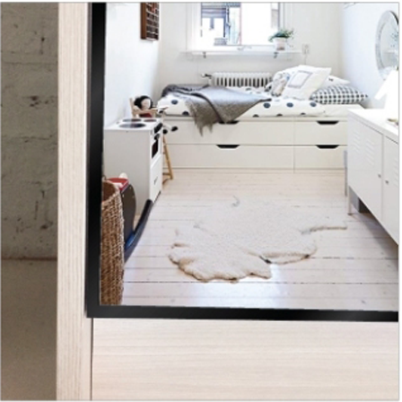 หน้าบาน เฟรมดำ กระจกเงา ขนาด 400*1875 มม.