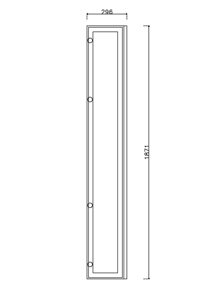 หน้าบาน เฟรมโรสโกล กระจกเงาชาทอง ขนาด 300*1875 มม.