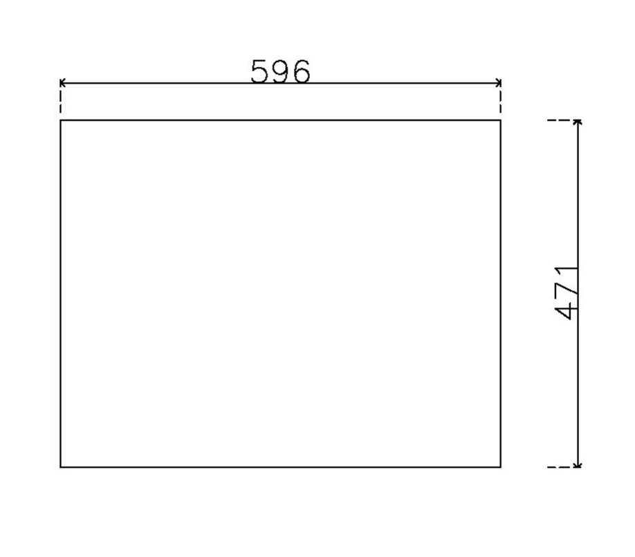 หน้าบาน เฟรมอะลูมิเนียม กระจกใส ขนาด 600*475 มม.