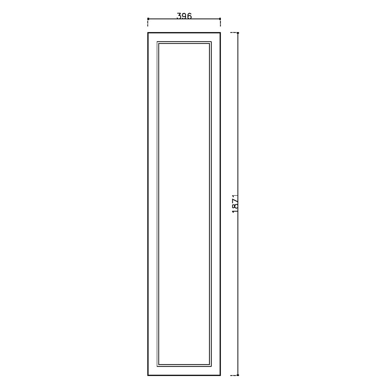 หน้าบาน เฟรมโรสโกล กระจกใส ขนาด 400*1875 มม.
