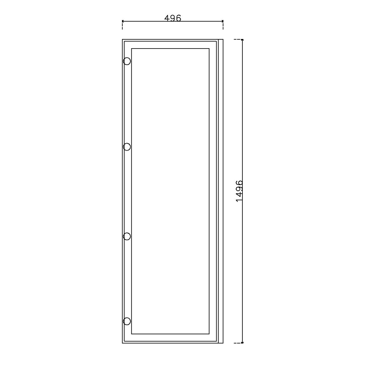 หน้าบาน เฟรมโรสโกล กระจกเงาชาทอง ขนาด 500*1500 มม.
