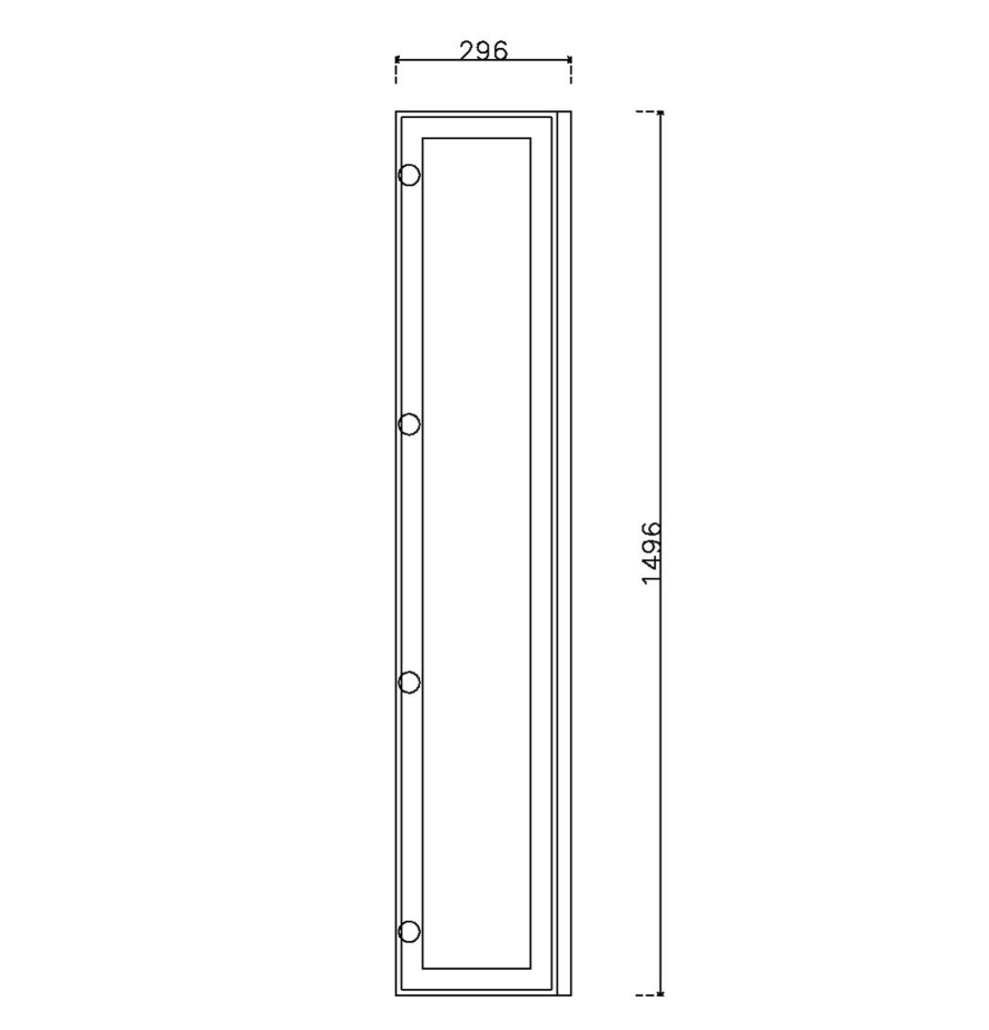 หน้าบาน เฟรมโรสโกล กระจกเงาชาทอง ขนาด 300*1500 มม.