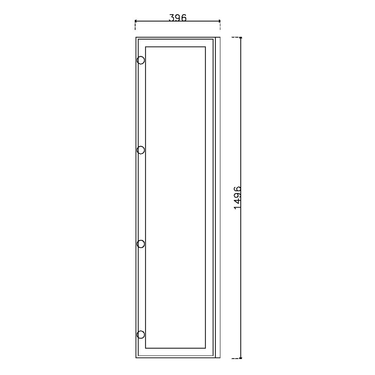 หน้าบาน เฟรมอะลูมิเนียม กระจกเงา ขนาด 400*1500 มม.