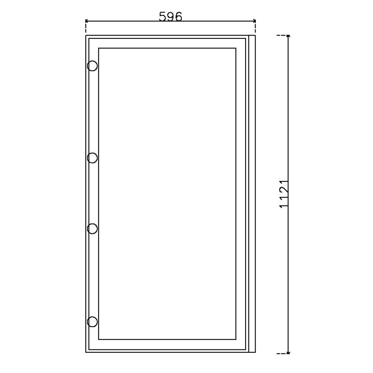 หน้าบาน เฟรมโรสโกล กระจกเงาชาทอง ขนาด 600*1125 มม.