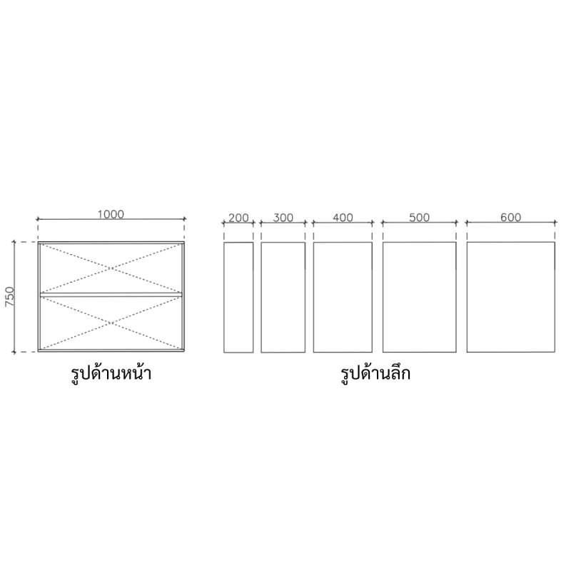 โครงตู้สำเร็จรูป ฟังก์ชั่น A ขนาด 1000x750x300 มม.