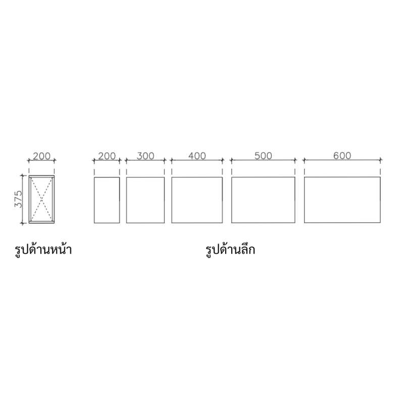 โครงตู้สำเร็จรูป ฟังก์ชั่น A  ขนาด 200 x 375 x 500 มม. 