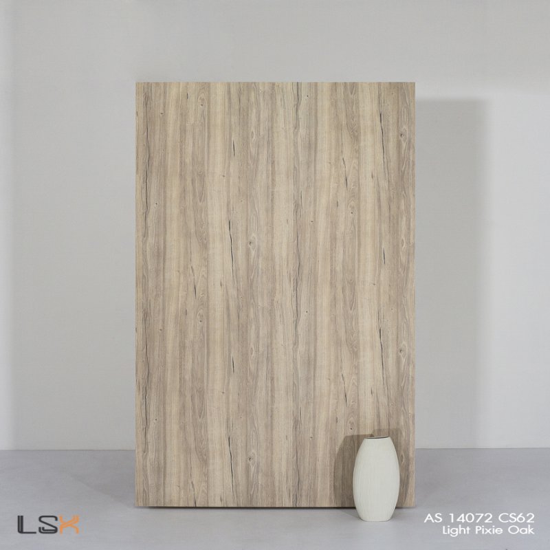 แผ่นลามิเนต สี Light Pixie Oak ผิวไม้