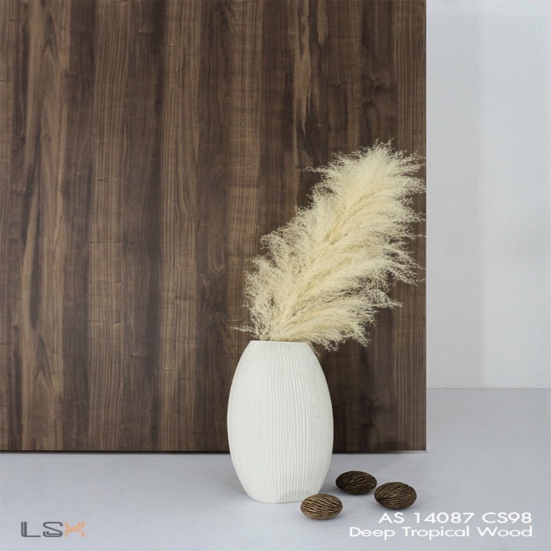 แผ่นลามิเนต สี Deep Tropical Wood ผิวไม้