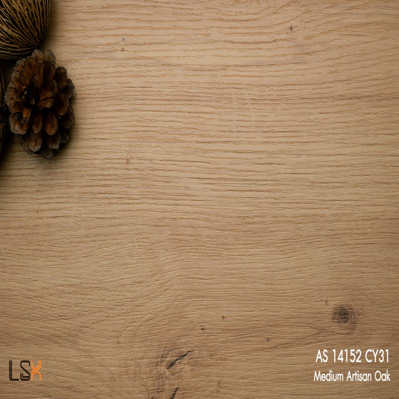 แผ่นลามิเนต สี Medium Artisan Oak ผิวไม้