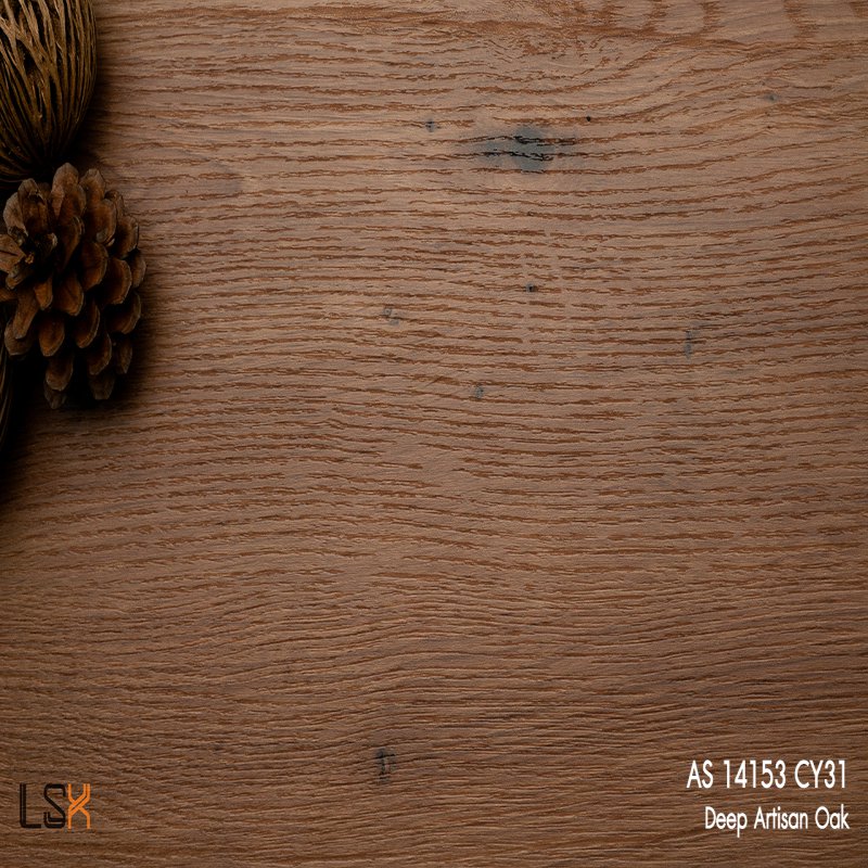 แผ่นลามิเนต สี Deep Artisan Oak  ผิวไม้