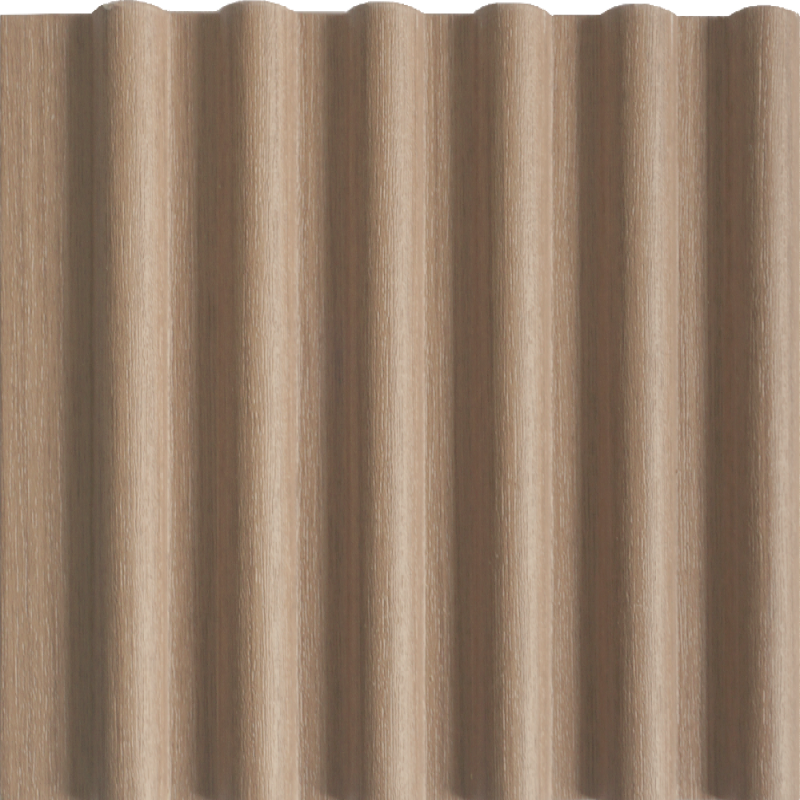 ระแนงลอนครึ่งวงกลม รุ่น Arca สี Peanut Oak