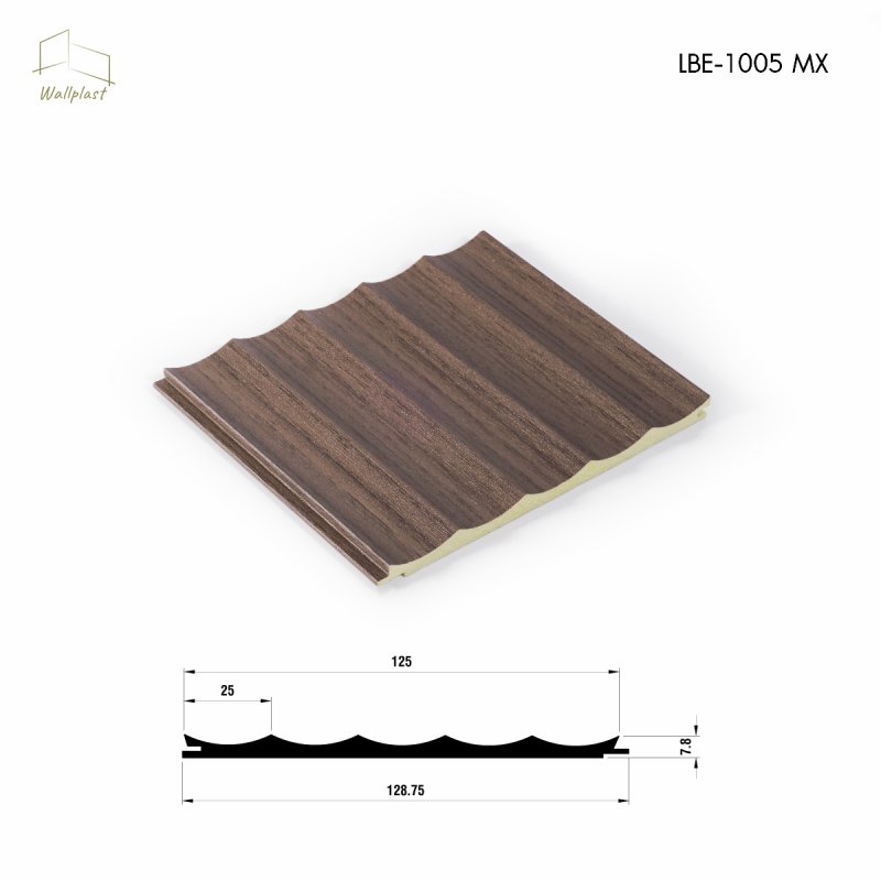 ระแนงลอนเว้า รุ่น Wava สี Cocoa Oak
