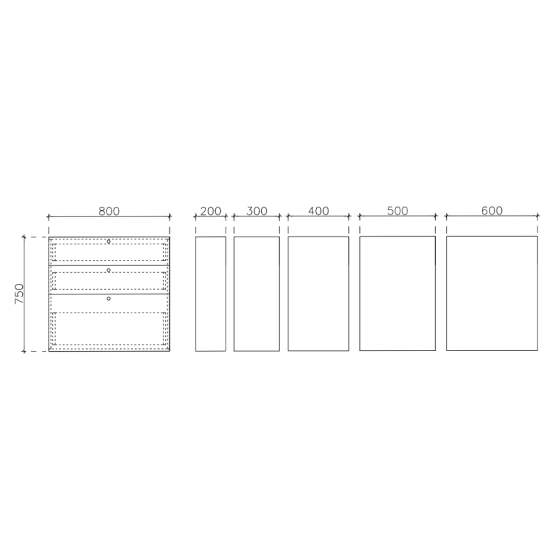 โครงตู้สำเร็จรูป ฟังก์ชั่น C ขนาด 800 x 750 x 400 มม.